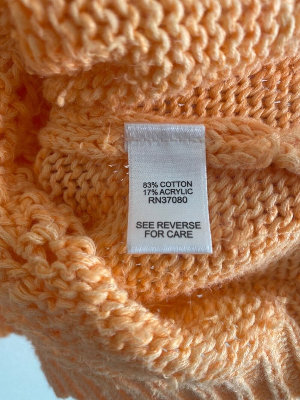 Cato Women's Peach Open Knit Diamond Pattern Sweater Size M - Picture 5 of 6